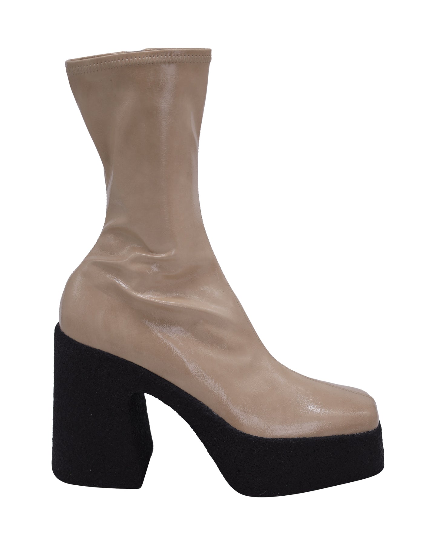 Stella McCartney Skyla Platform Ankle Boots in Beige Vegetarian Leather