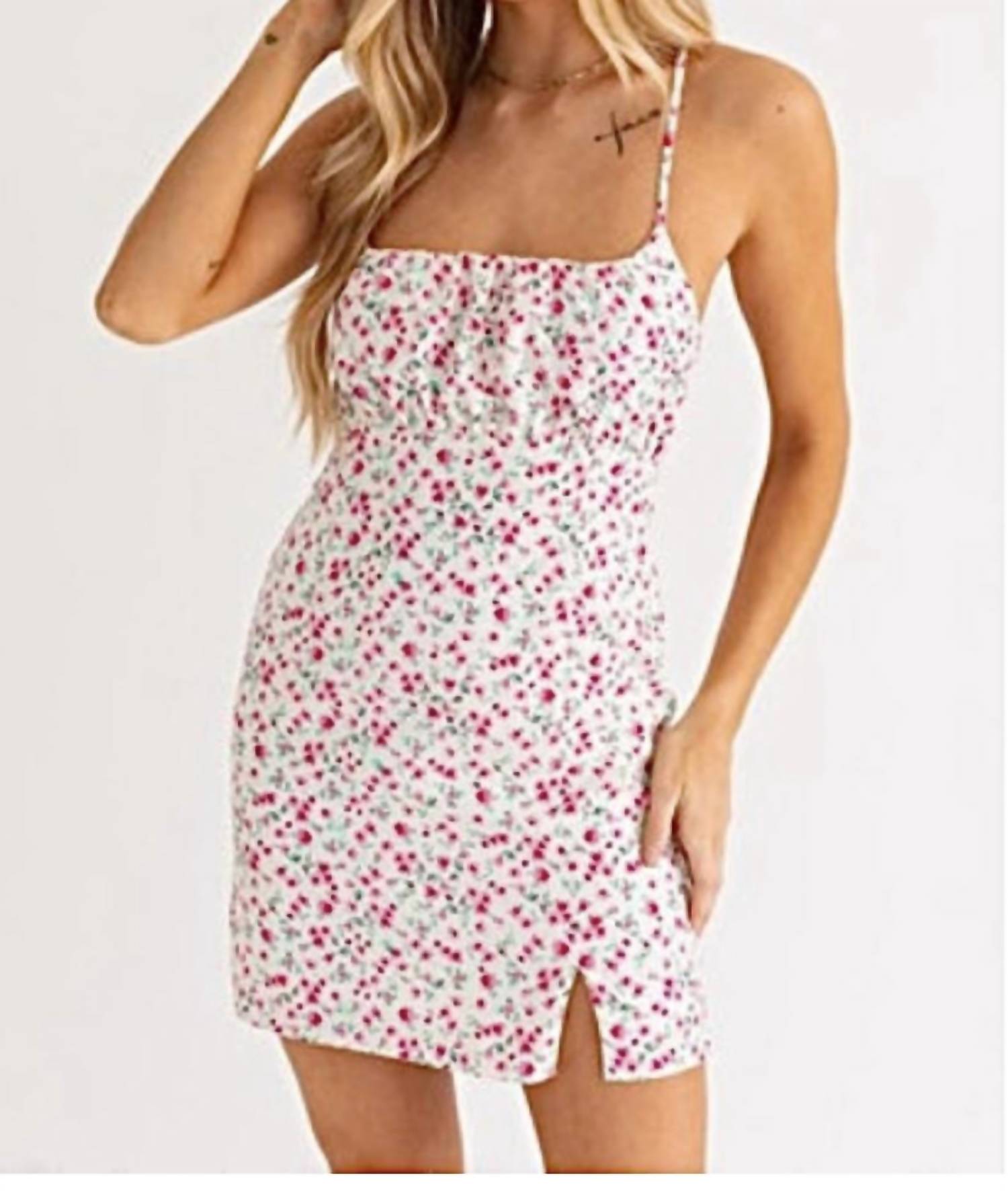 Floral Dress In Ivory