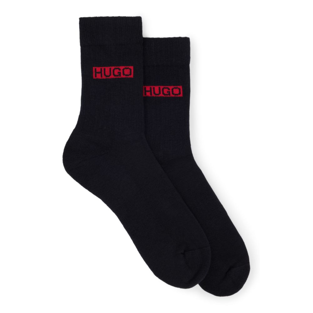 Two-pack of cotton-blend short socks with logos 7208010088508