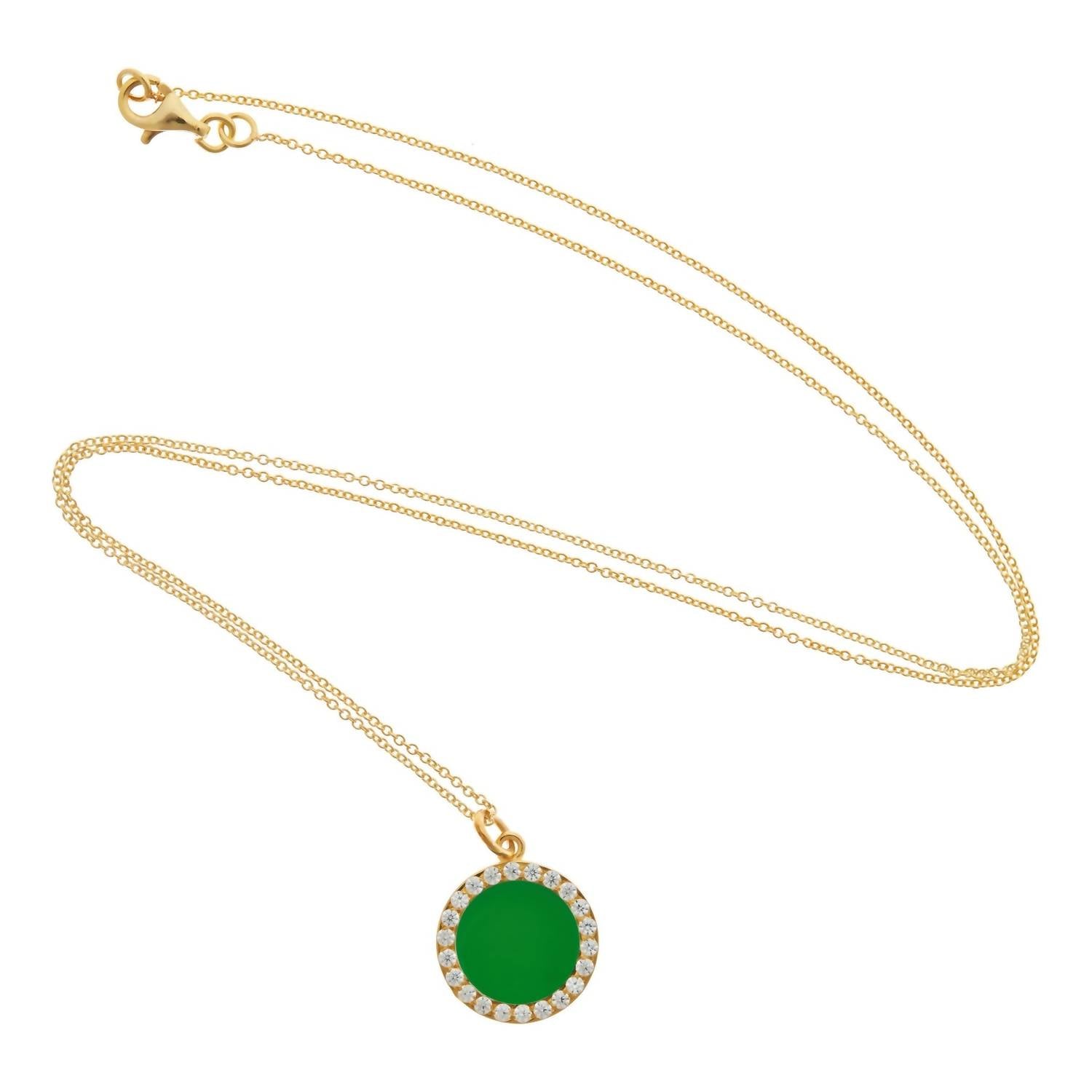Women's Aura Smooth Pendant Necklace In Neon Green
