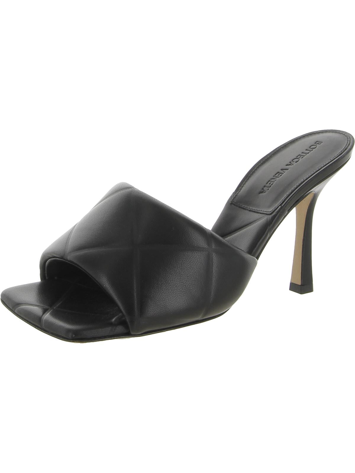 RUBBER LIDO Womens Leather Open Toe Mules