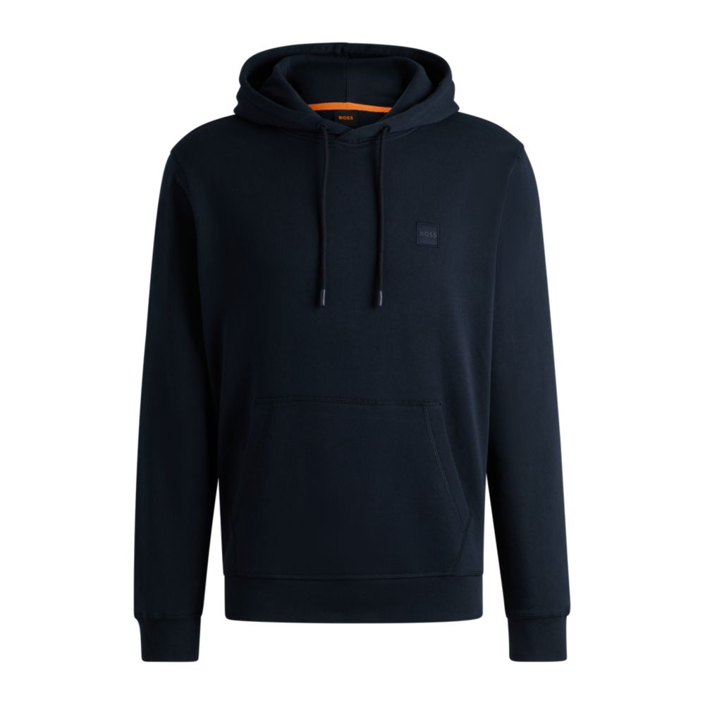 Cotton-terry hoodie with logo patch