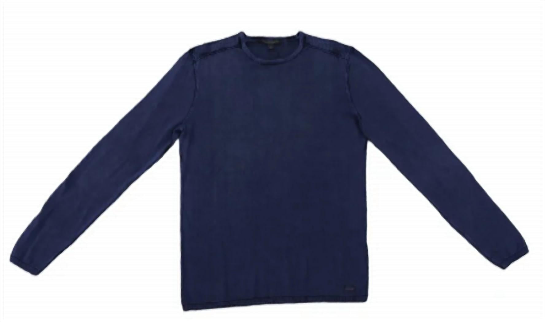 Acid Wash Crew Shirt In Deep Blue