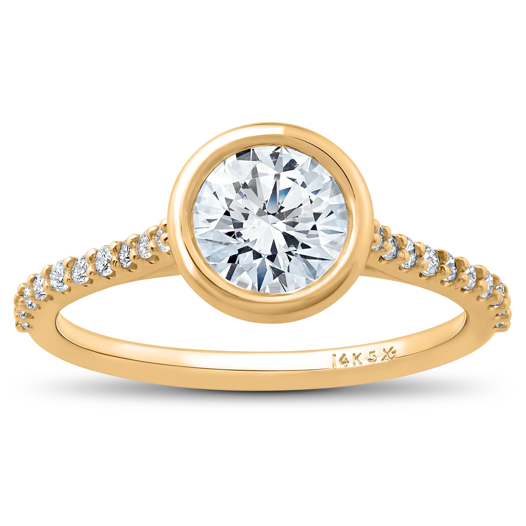 1 ct Charlotte Diamond Engagement Ring 14k Yellow Gold Lab Grown Bezel Round 7258022740028
