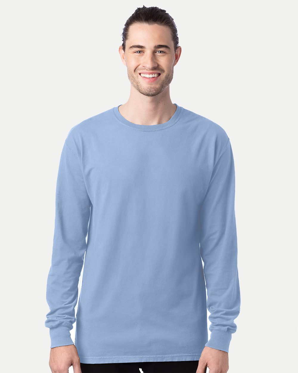 Hanes Men's Garment Dyed Long Sleeve T-Shirt 1 of 2