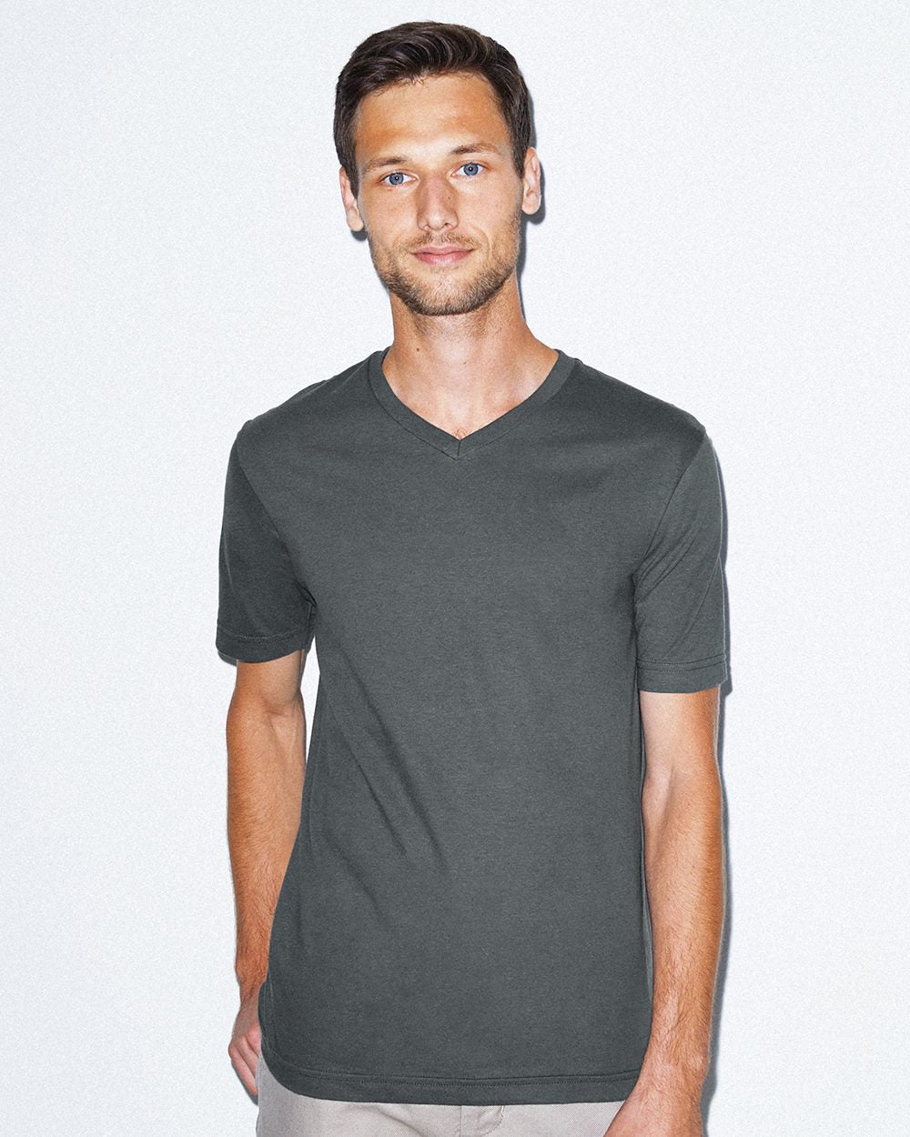 American Apparel Men's Fine Jersey Classic V-Neck Tee
