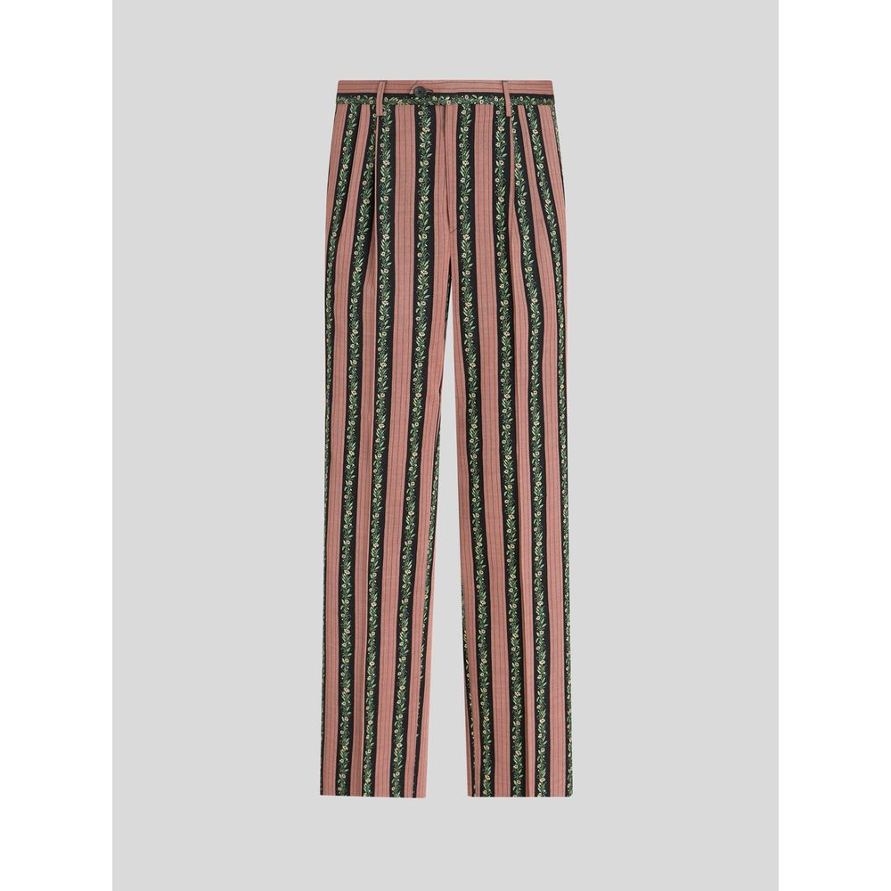 STRIPED FLORAL JACQUARD TROUSERS 7826204065852