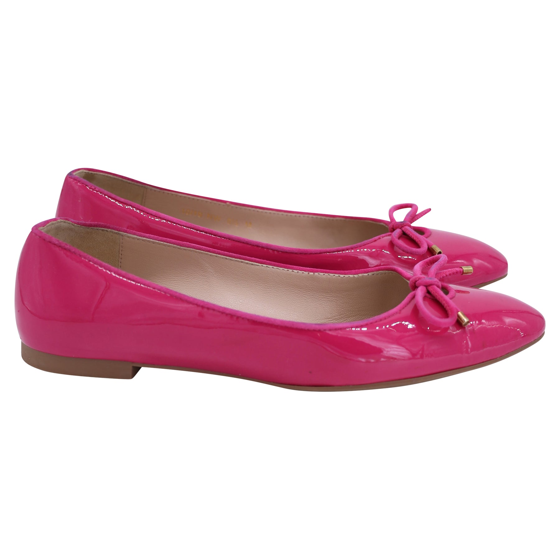 Stuart Weitzman The Gabby Flat In Hot Pink Patent Leather 7744835289148