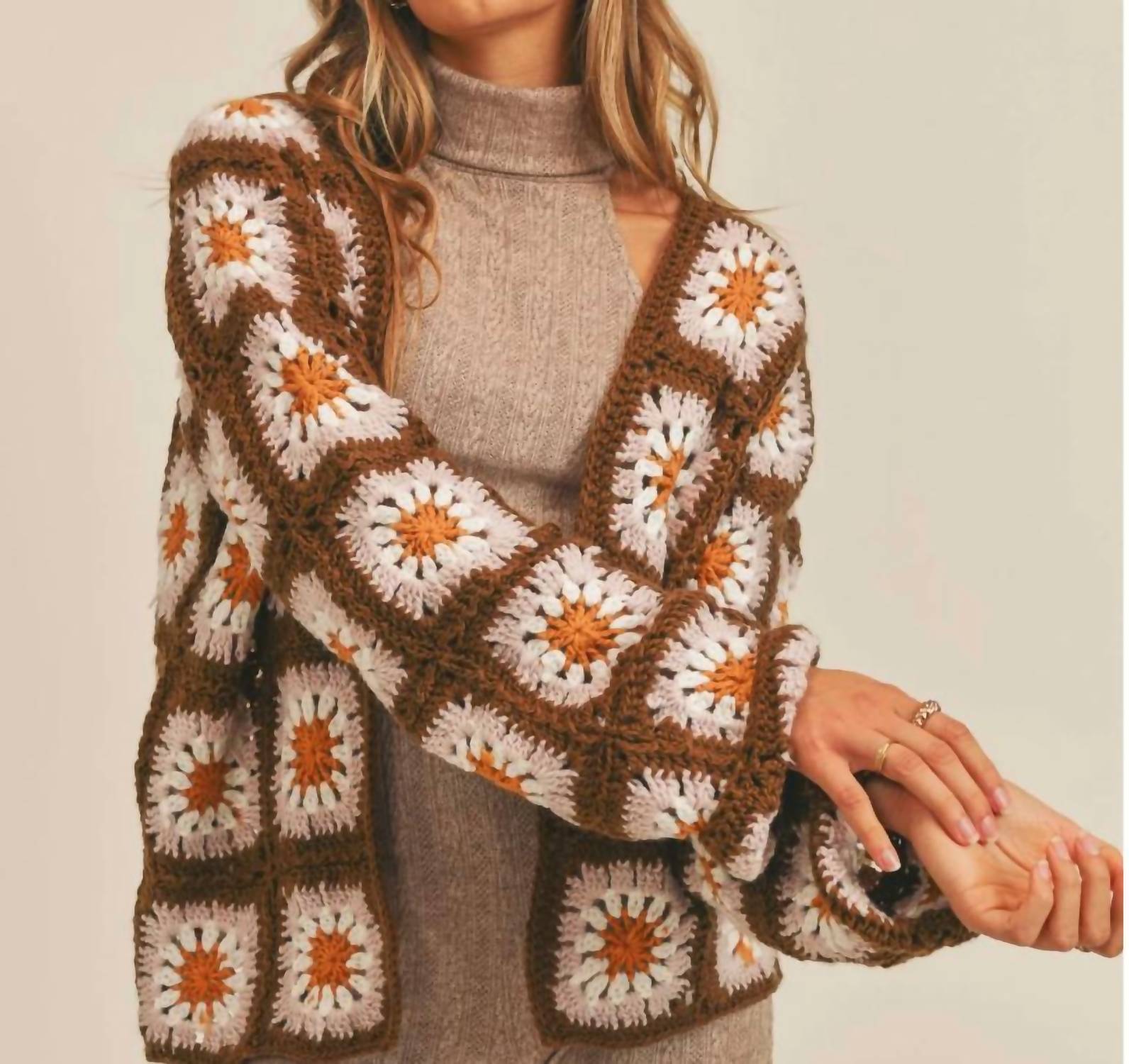 Woopsie Daisy Cardigan In Brown 7266474983484