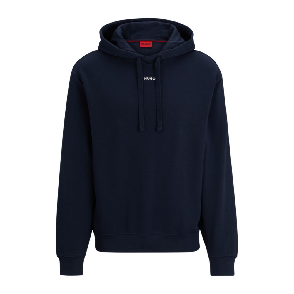 Cotton-terry relaxed-fit hoodie with logo print