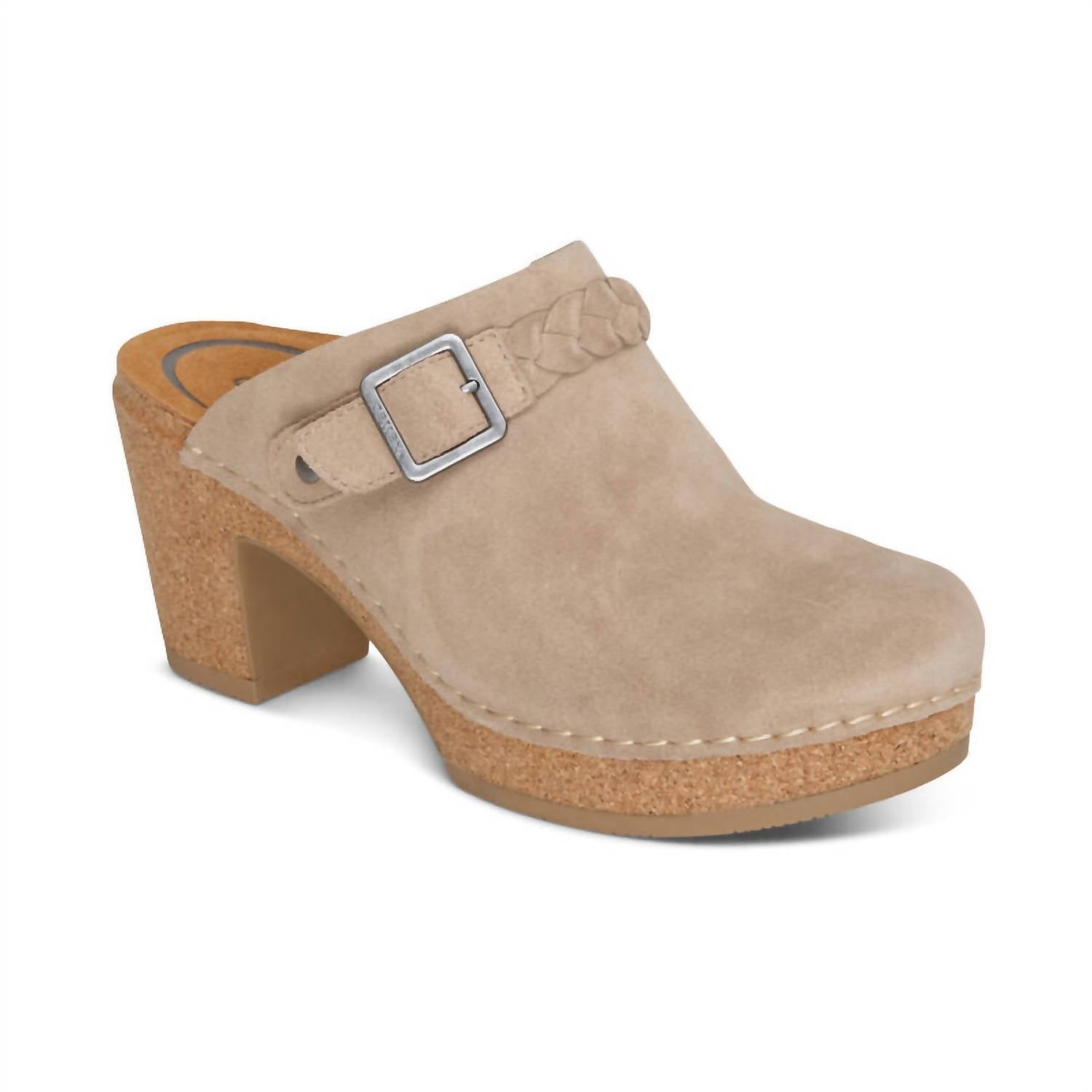 Corey Cork Clog Heel In Taupe 7745049264188