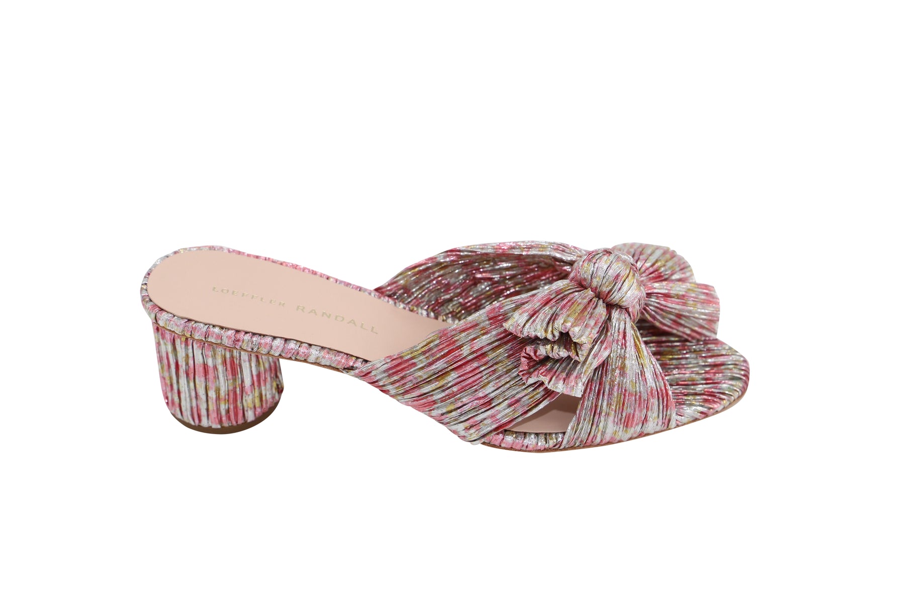 Loeffler Randall Emilia Pleated Bow Heel in Floral Print Nylon