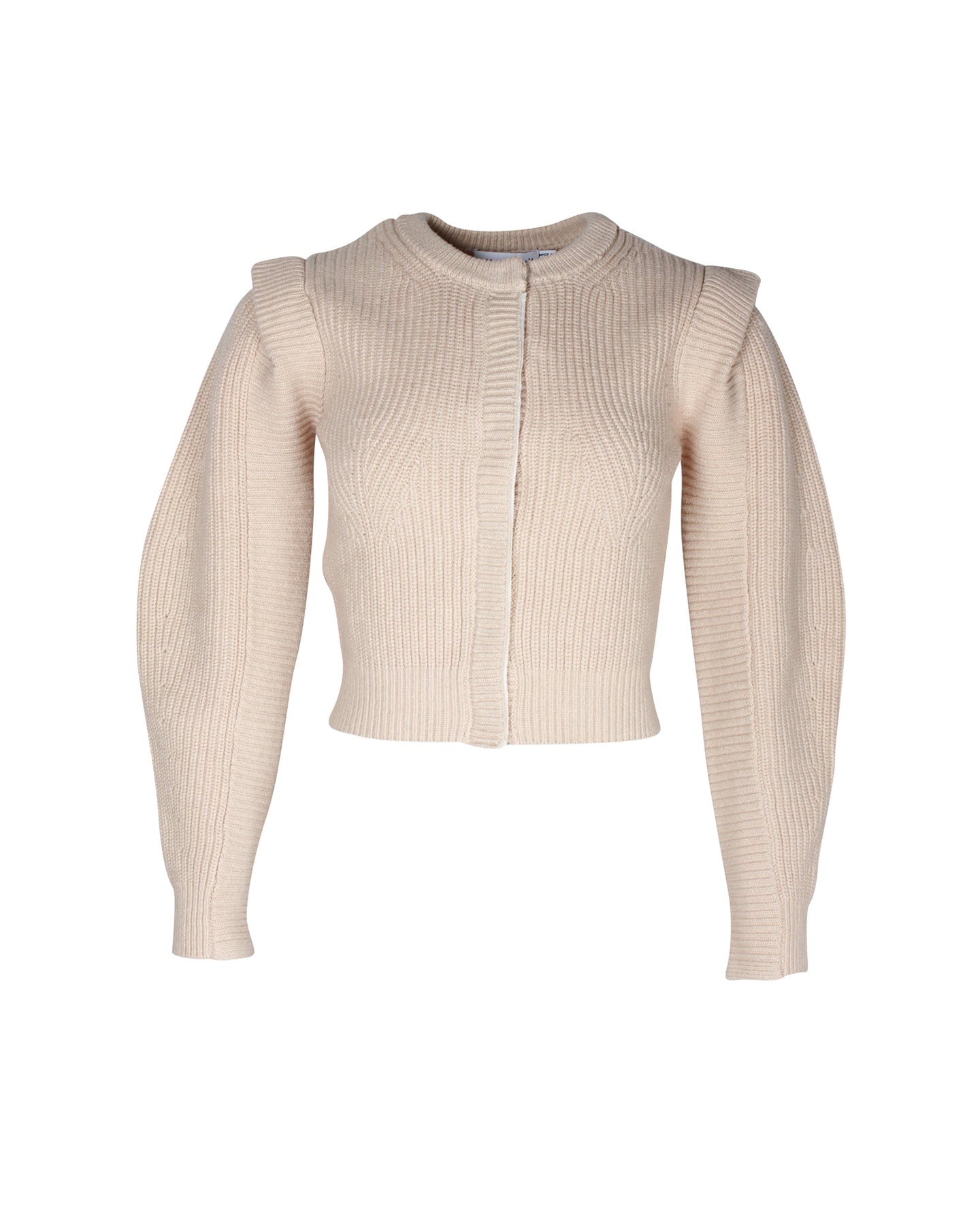 Self-Portrait Knit Cardigan in Beige Cotton 7826318164028