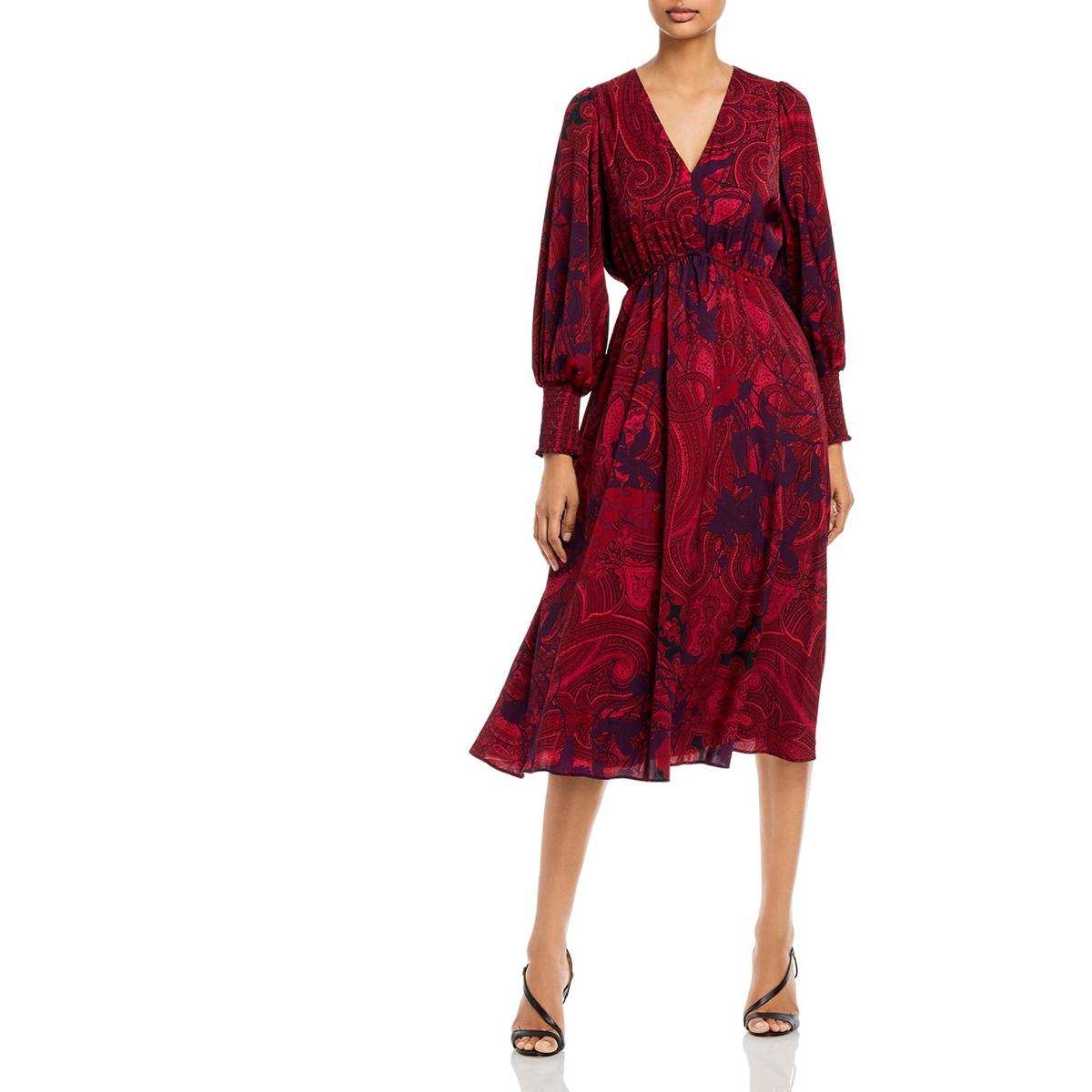 Cher Maureen Printed Long Sleeves Midi Dress