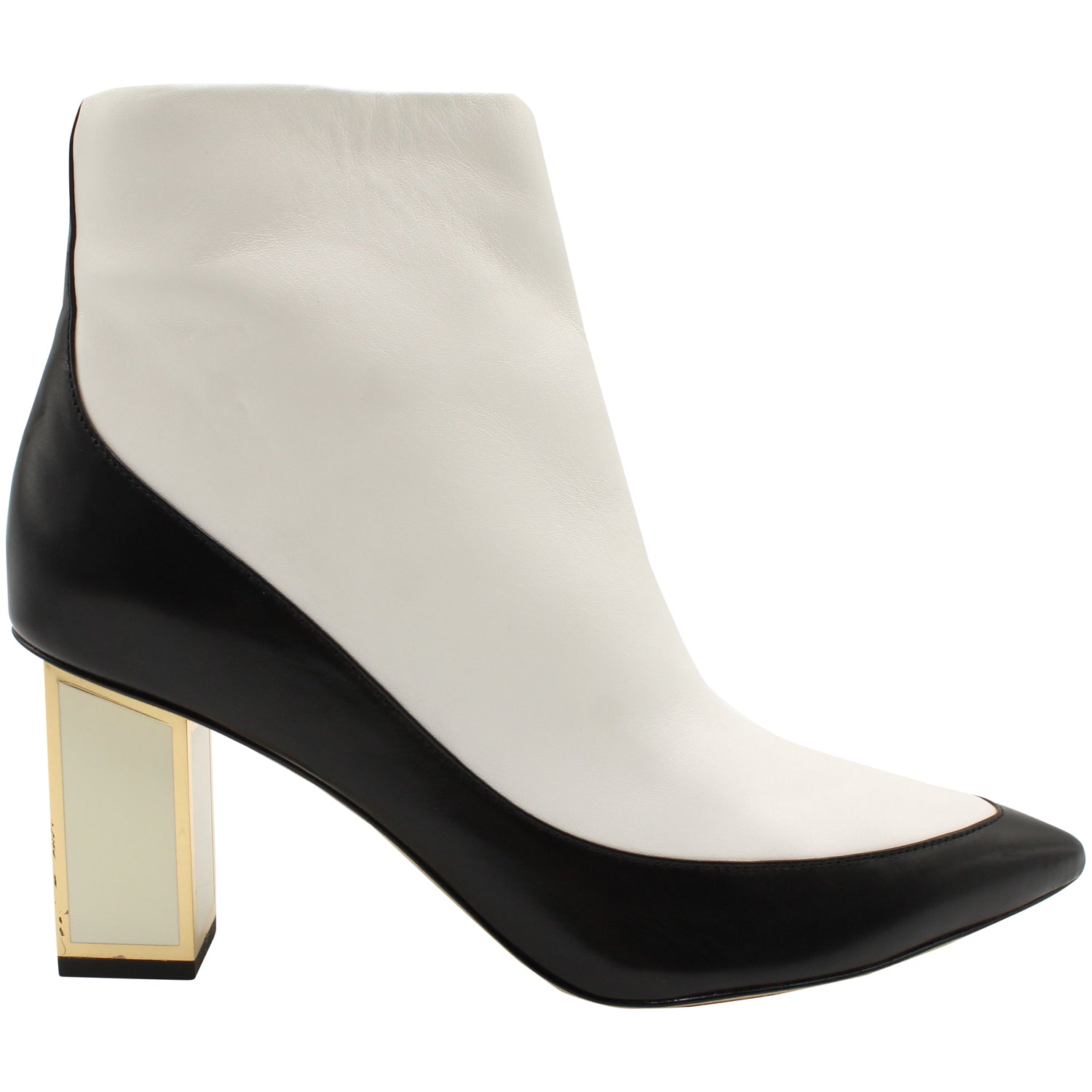 Diane Von Furstenberg Cainta Ankle Boots in White Leather 7826367873084
