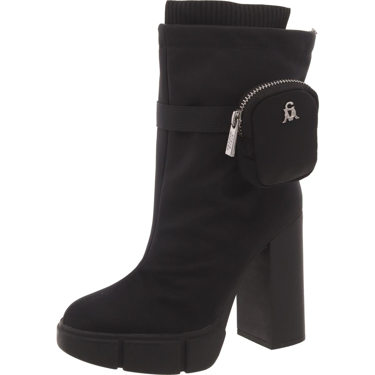 Rise Up Nylon Block Heel Ankle Boots