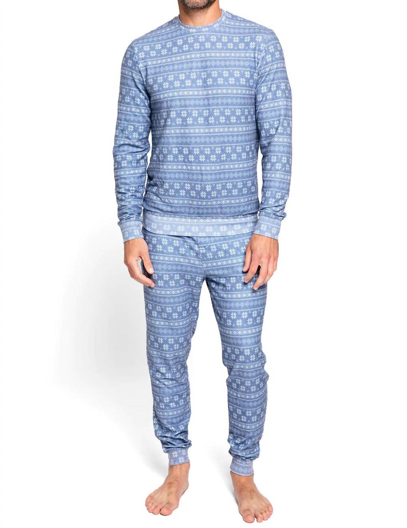 Mens Fair Isle Pullover In Indigo