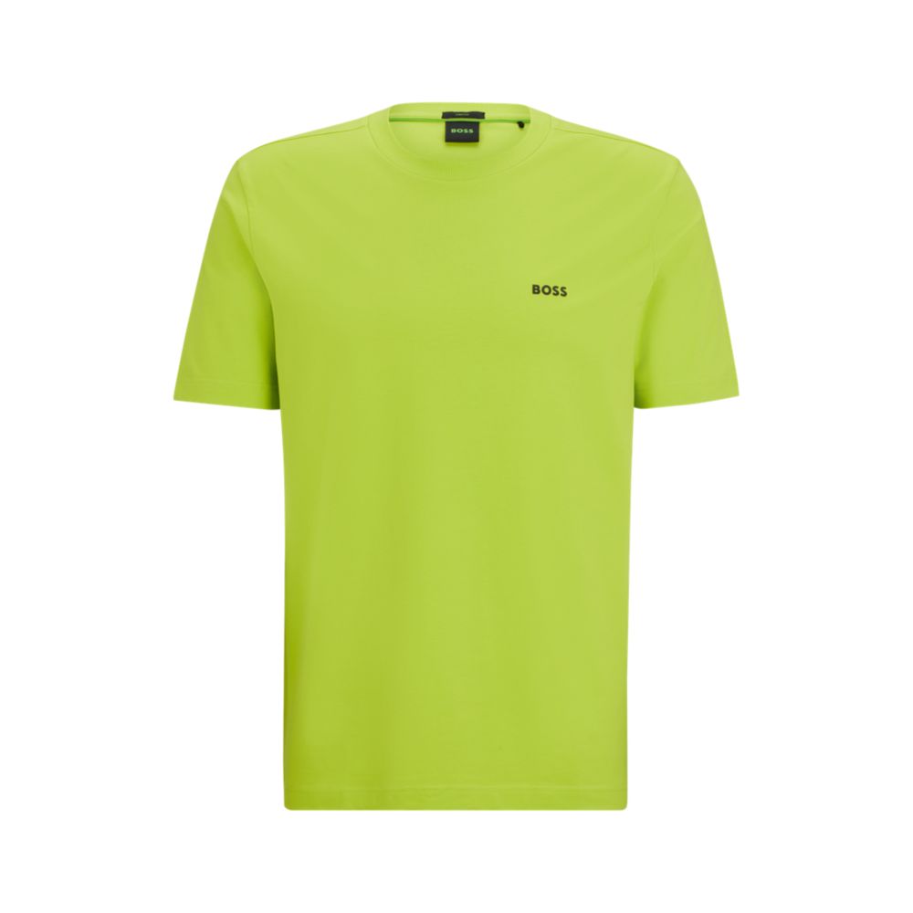 Stretch-cotton T-shirt with contrast logo