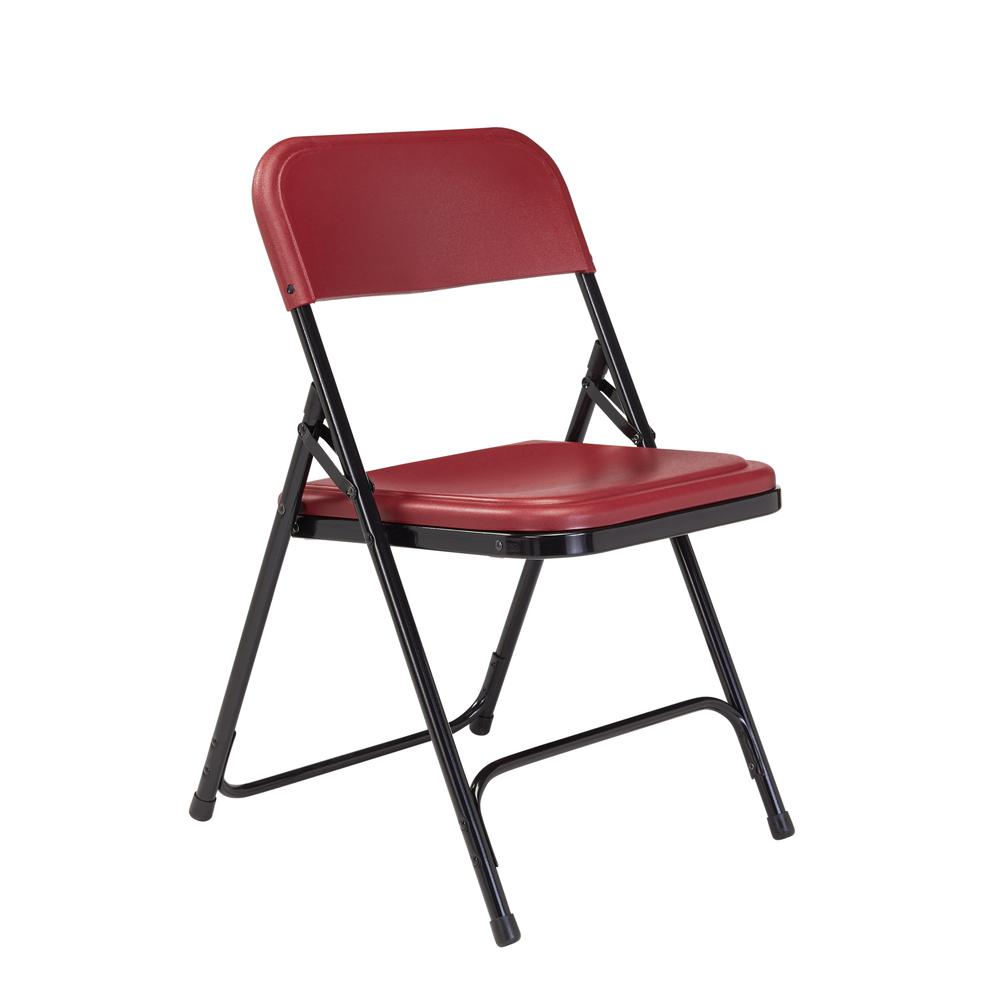 NPS 800 Series Premium Lightweight Plastic Folding Chair, Burdy (Pack of 4)