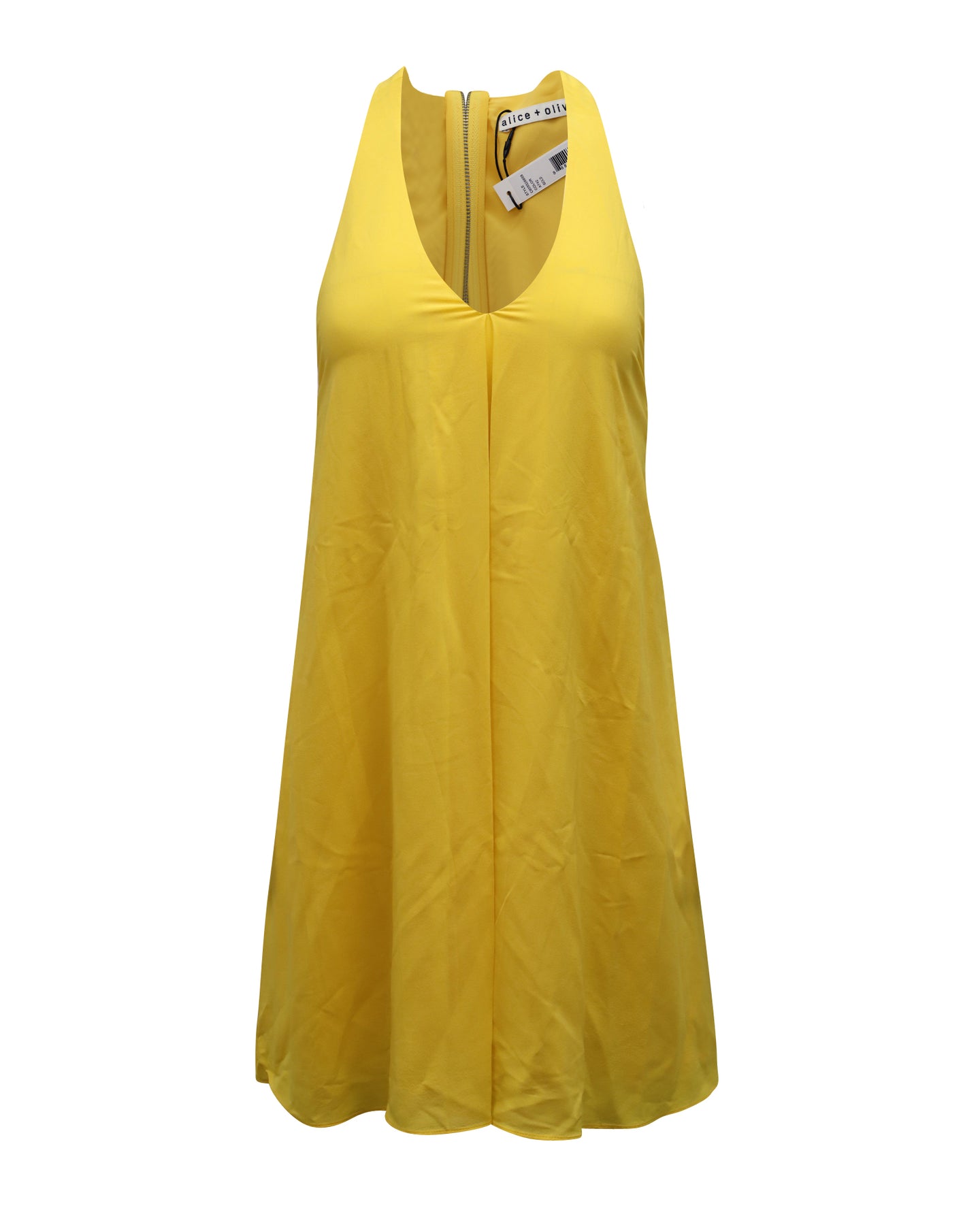 Alice + Olivia Halterneck Mini Dress in Yellow Silk 7772308308028