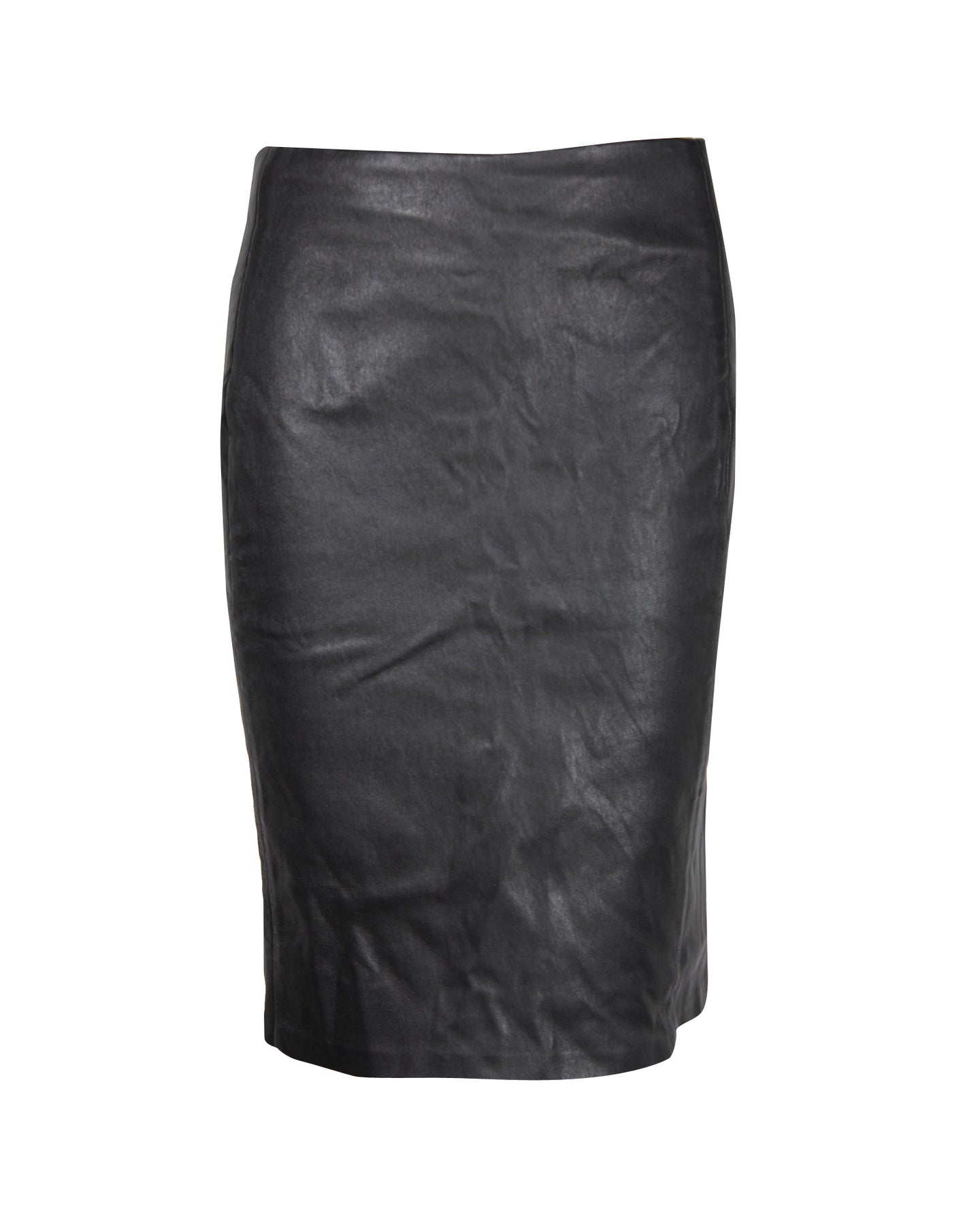Diane Von Furstenberg Midi Skirt in Black Leather 7826350047292