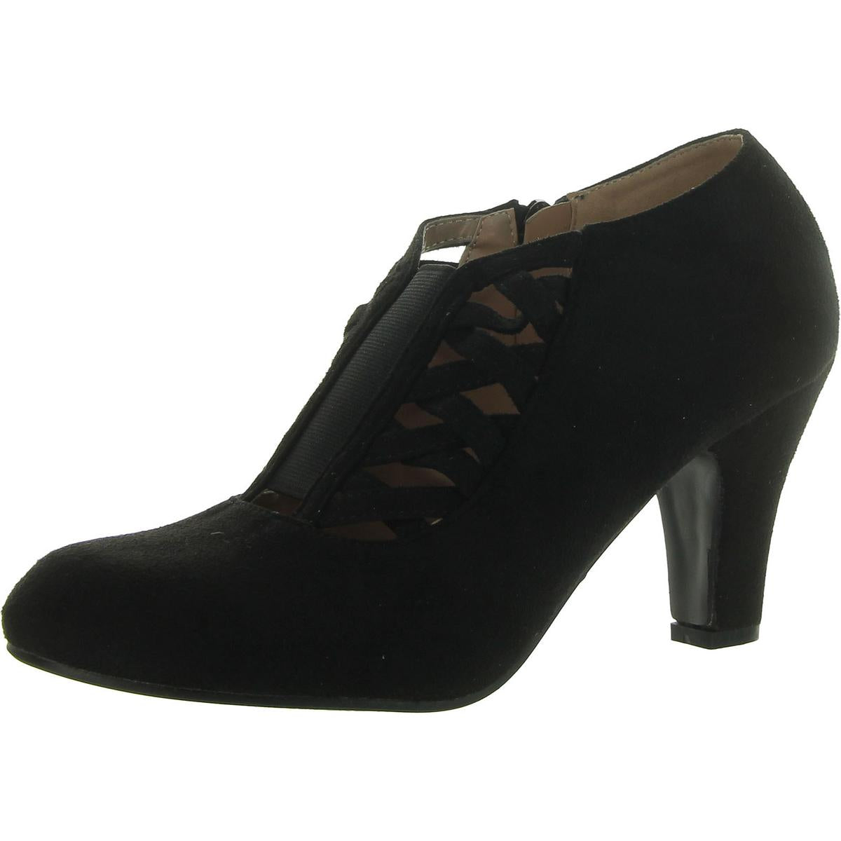 Faux Suede Ankle Loafer Heels