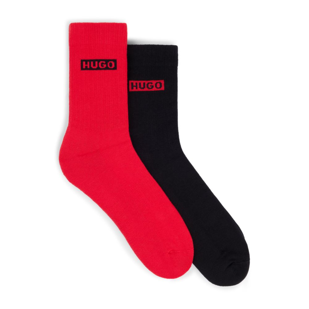 Two-pack of cotton-blend short socks with logos 7208009859132