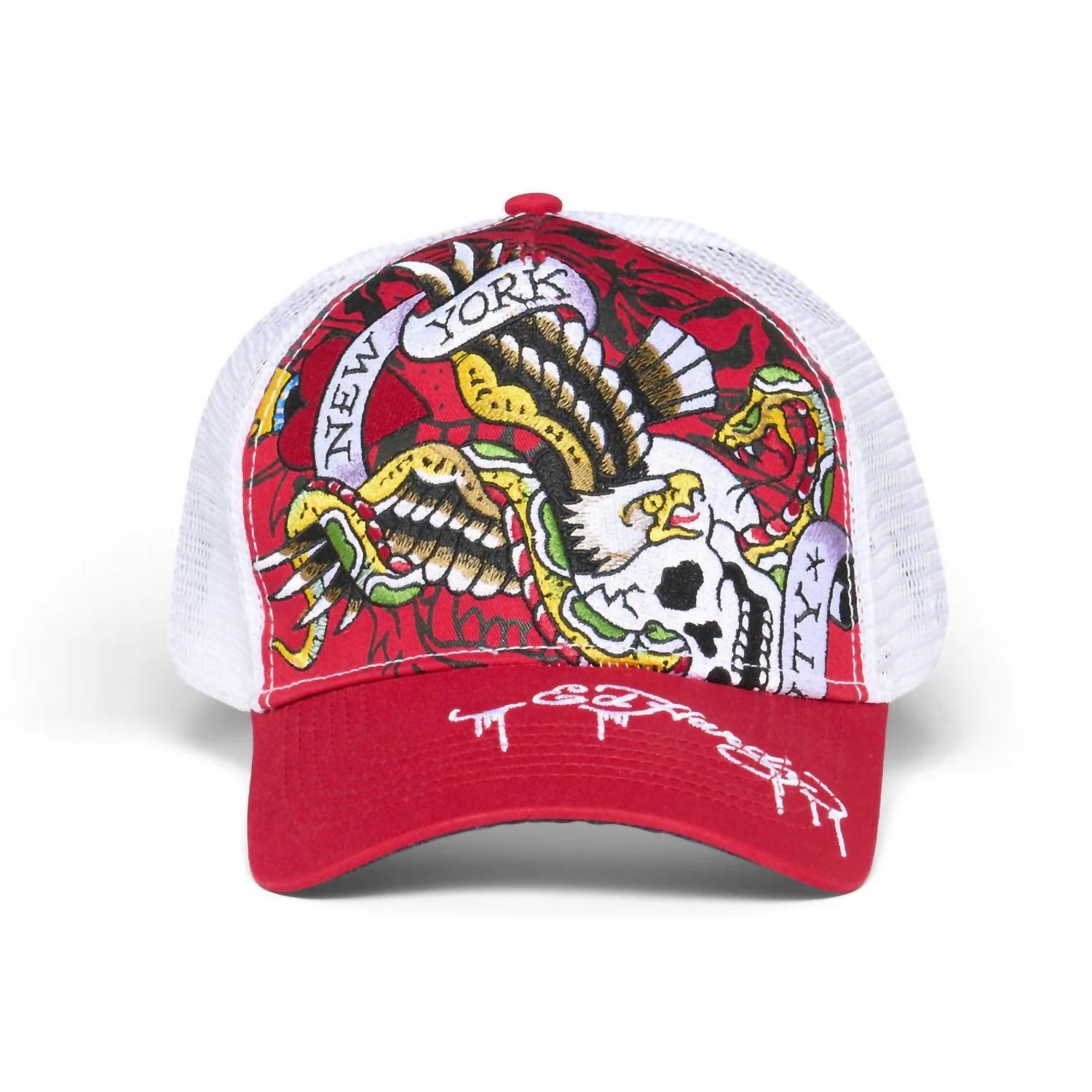 Men's Embroidered Ntc Eagle Hat In Cherry/white