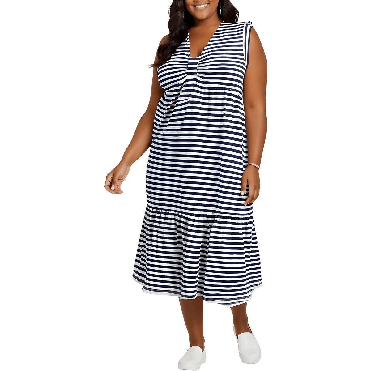 Plus Tiered Knit Midi Dress