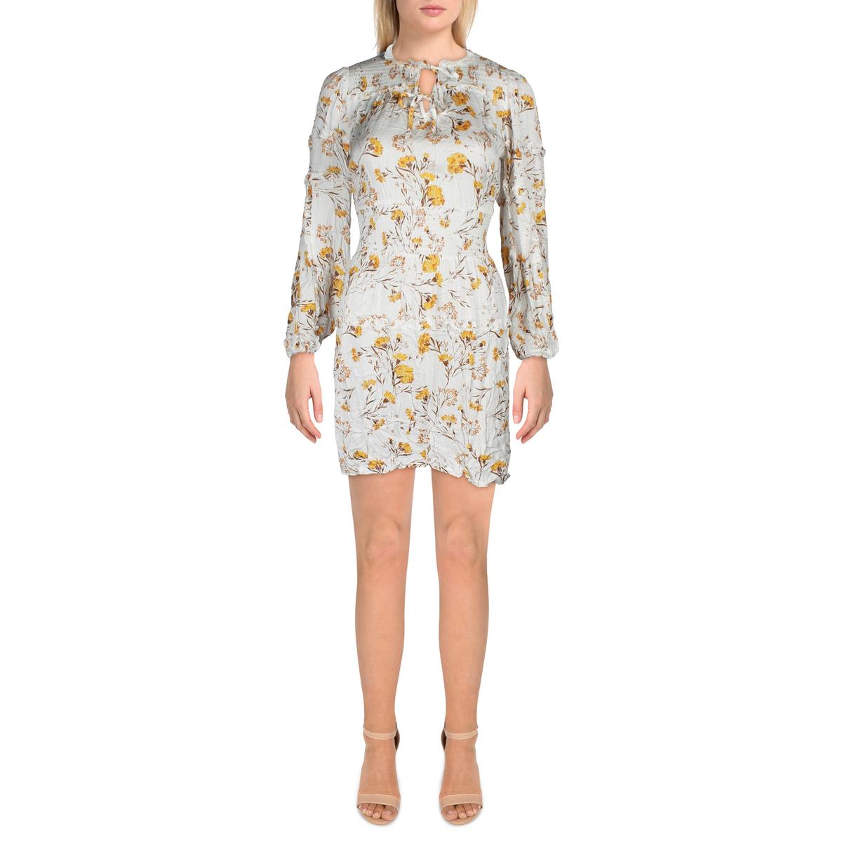 Petites Floral Print Smocked Waist Fit & Flare Dress