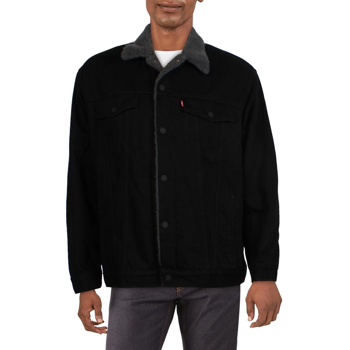 Big & Tall Faux Fur Lined Denim Trucker Jacket