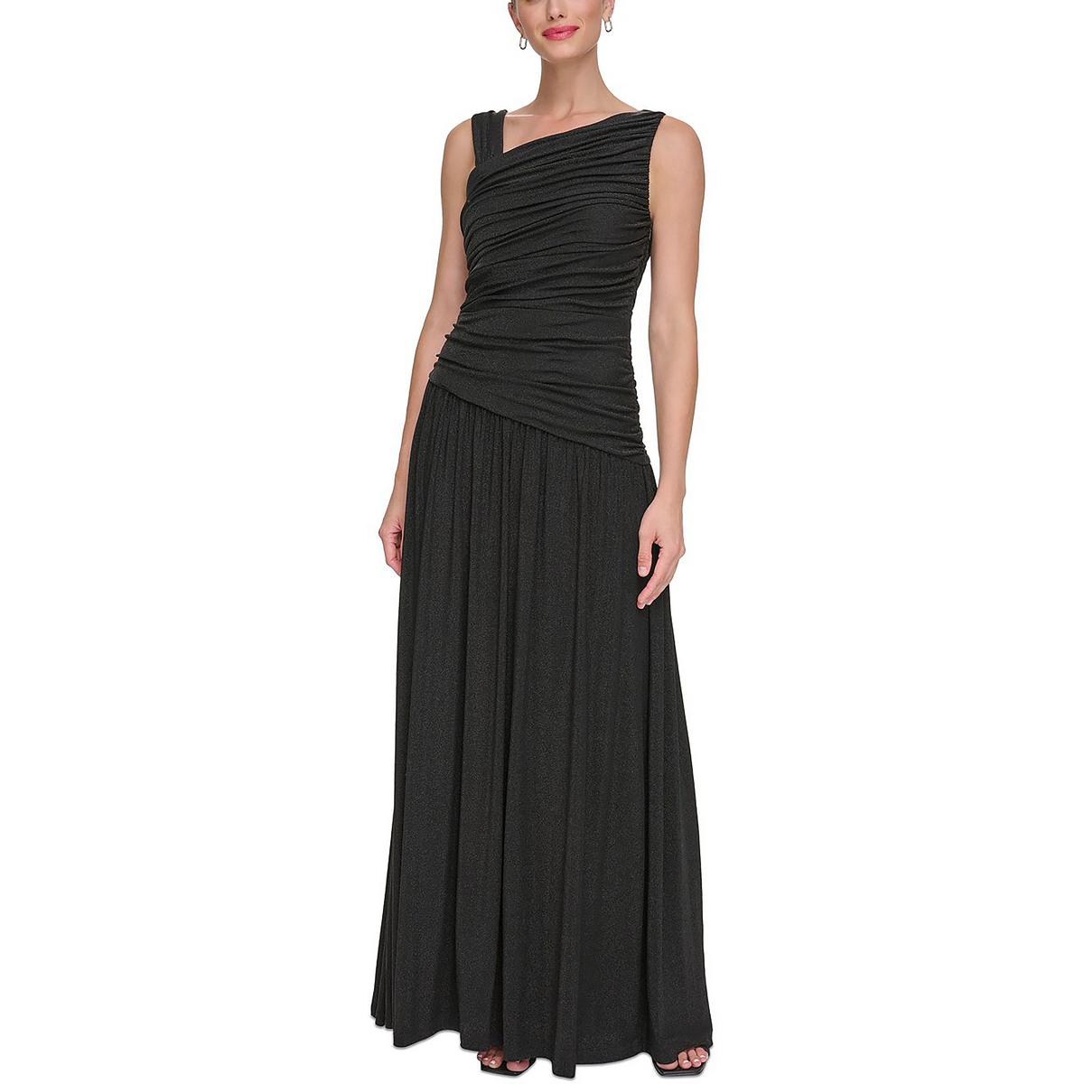 Metallic Asymmetric Evening Dress