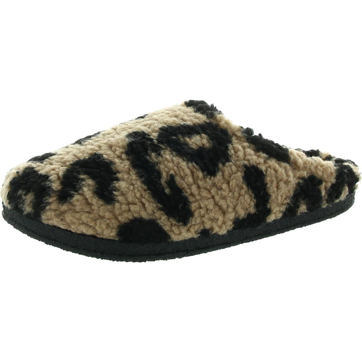 Animal Print Faux Fur Slide Slippers