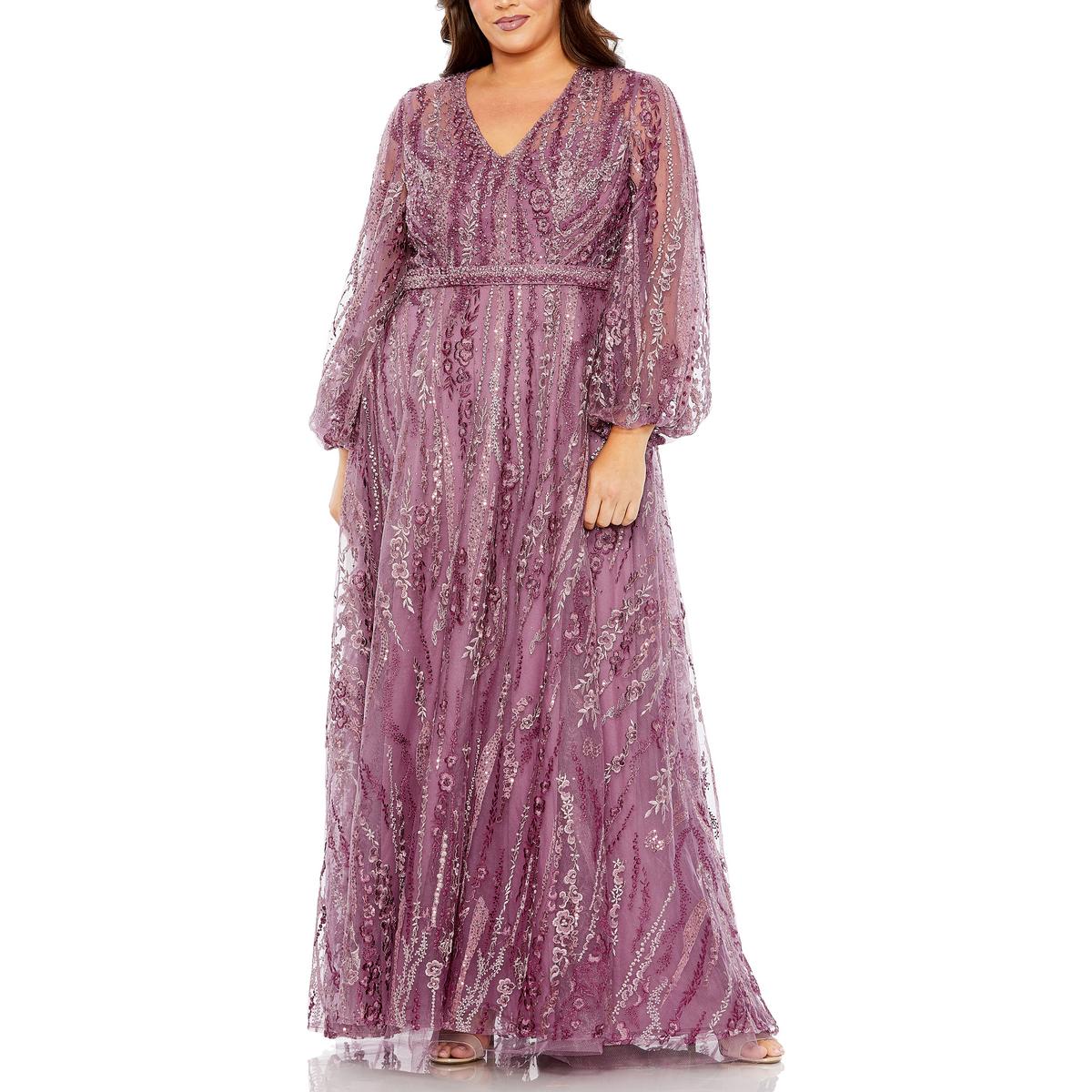 Plus Embellished Embroidered Evening Dress