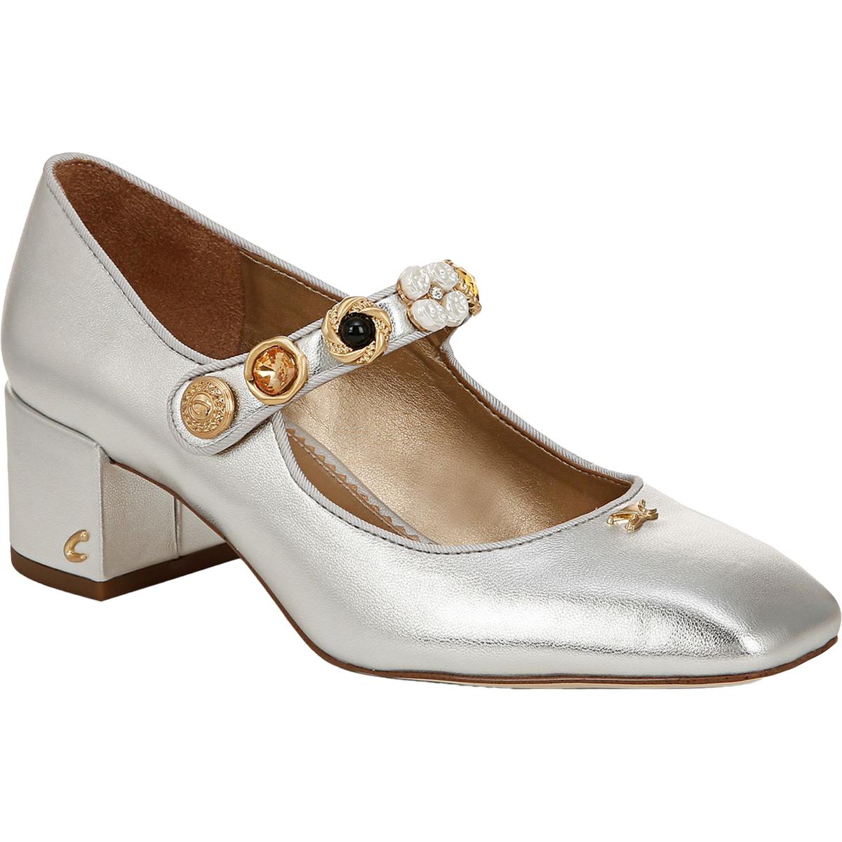 Elaine Embellished Faux Leather Mary Jane Heels