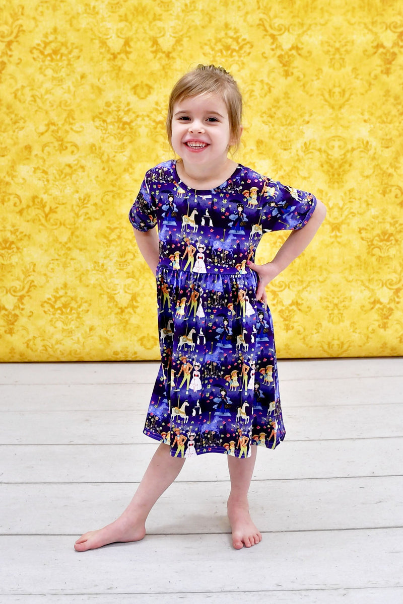 The Perfect Nanny Short Sleeve Milk Silk Dress