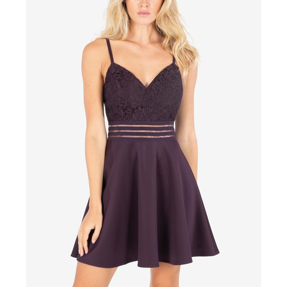 Juniors Floral Short Fit & Flare Dress