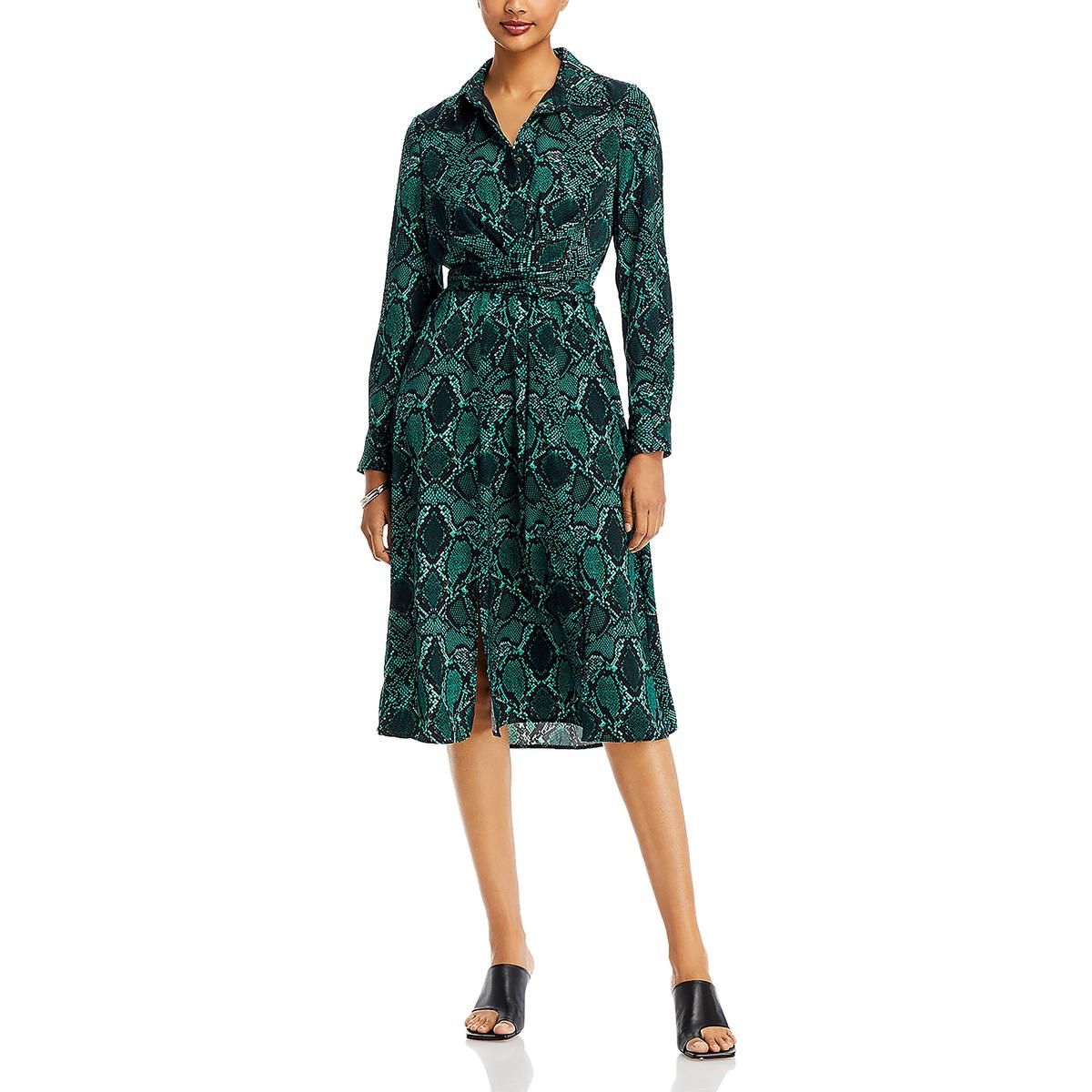 Marina Snake Print Midi Shirtdress