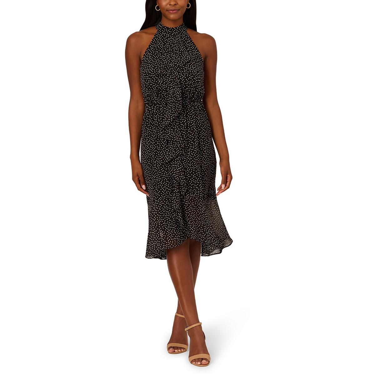 Juniors Polka Dot Chiffon Halter Dress