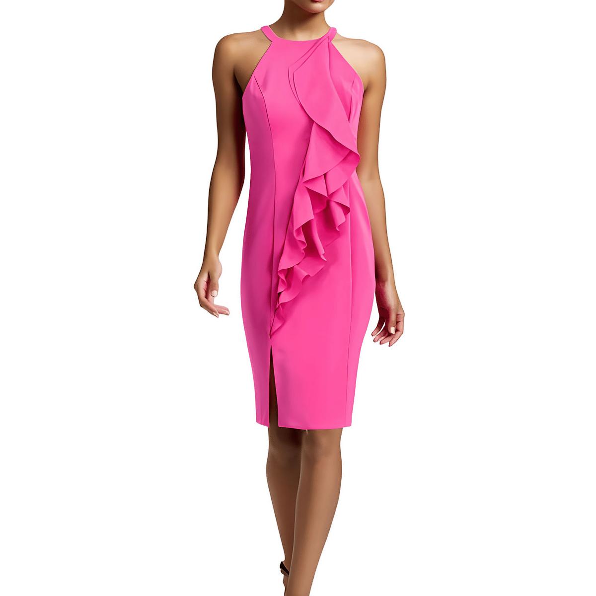 Ruffled Crepe Bodycon Dress