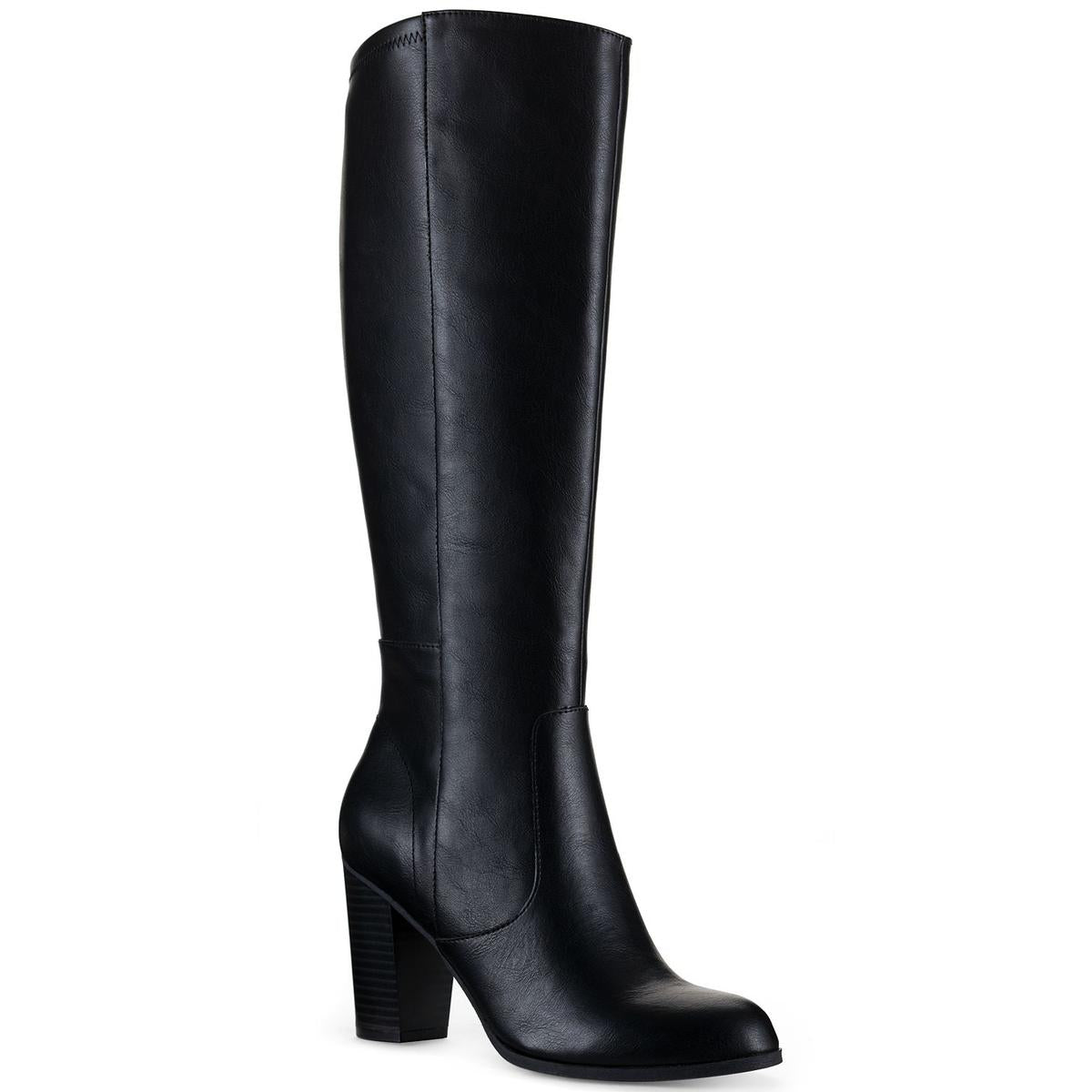 Addyypwc Faux Leather Wide Calf Knee-High Boots