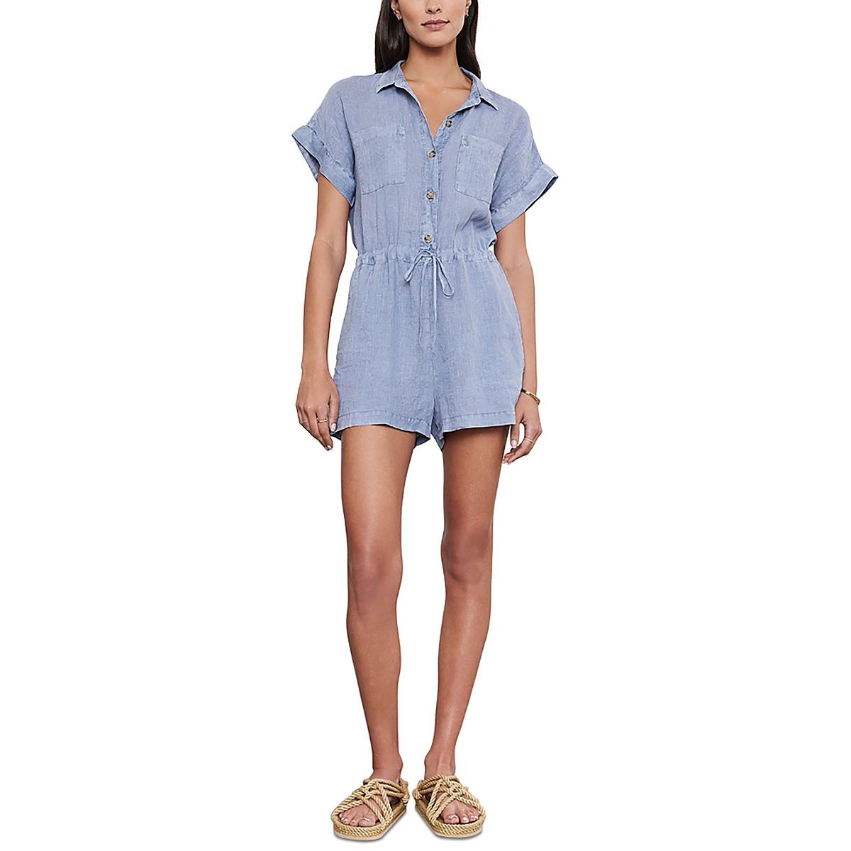 Linen Button-Down Romper