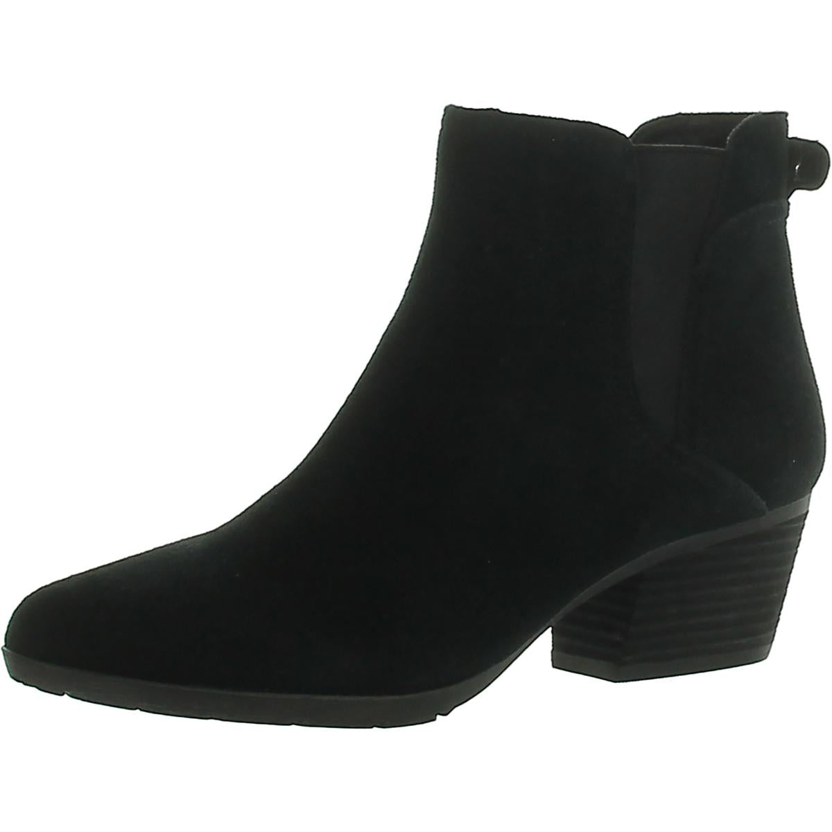 Victory Suede Stacked Heel Ankle Boots