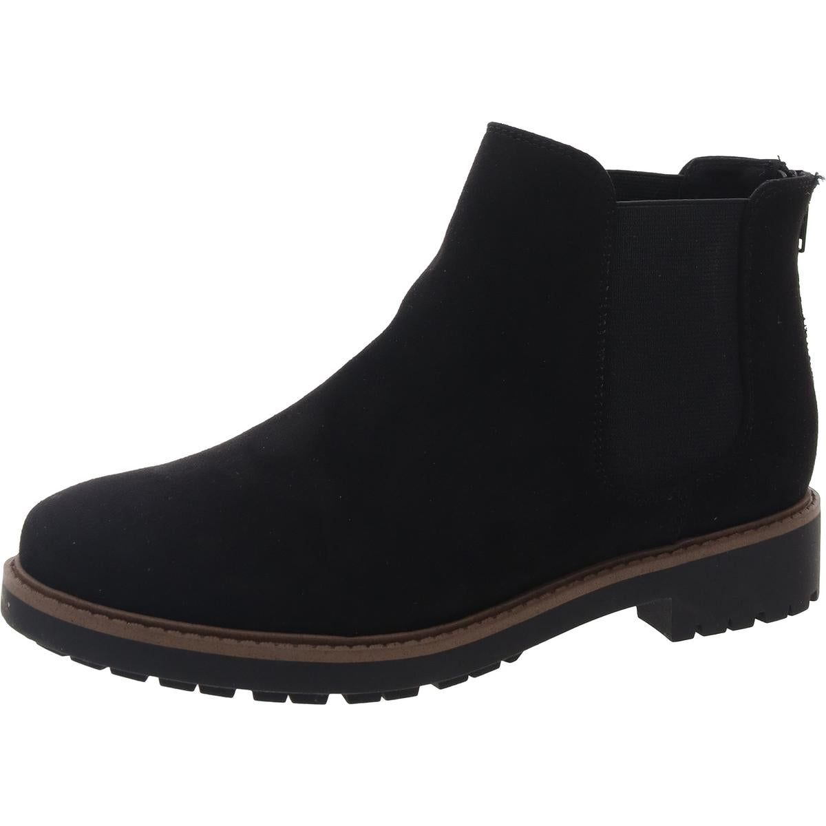 Sam Zipper Faux Suede Ankle Boots