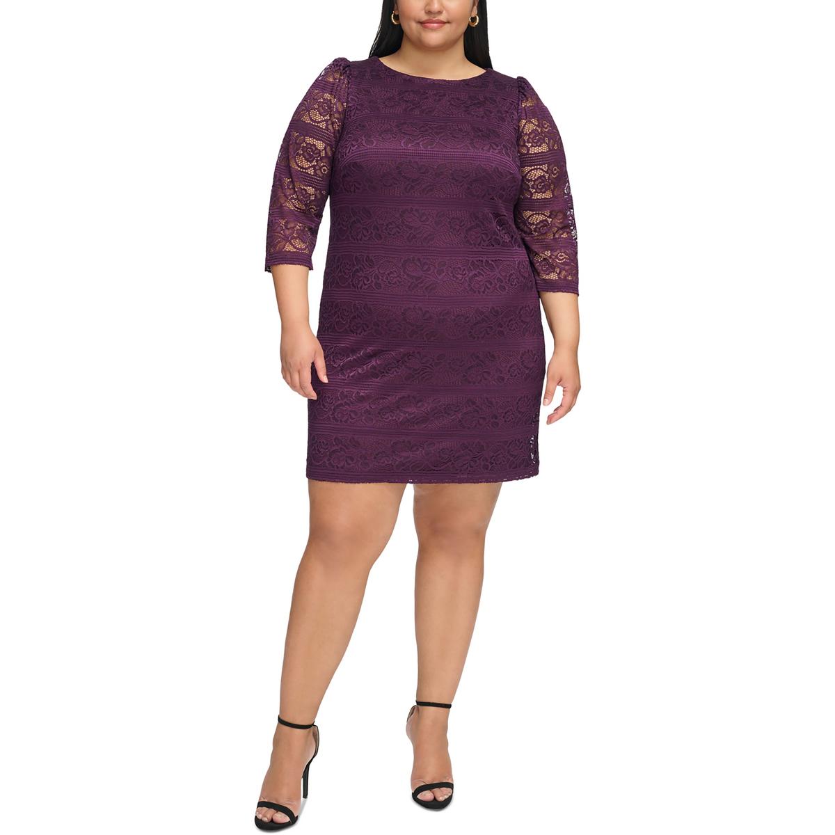 Plus Lace Above Knee Evening Dress