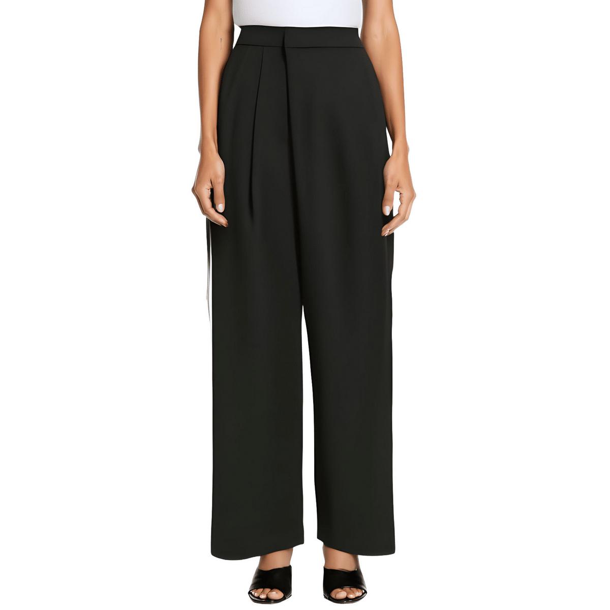 Petites High-Rise Draped Wide Leg Pants