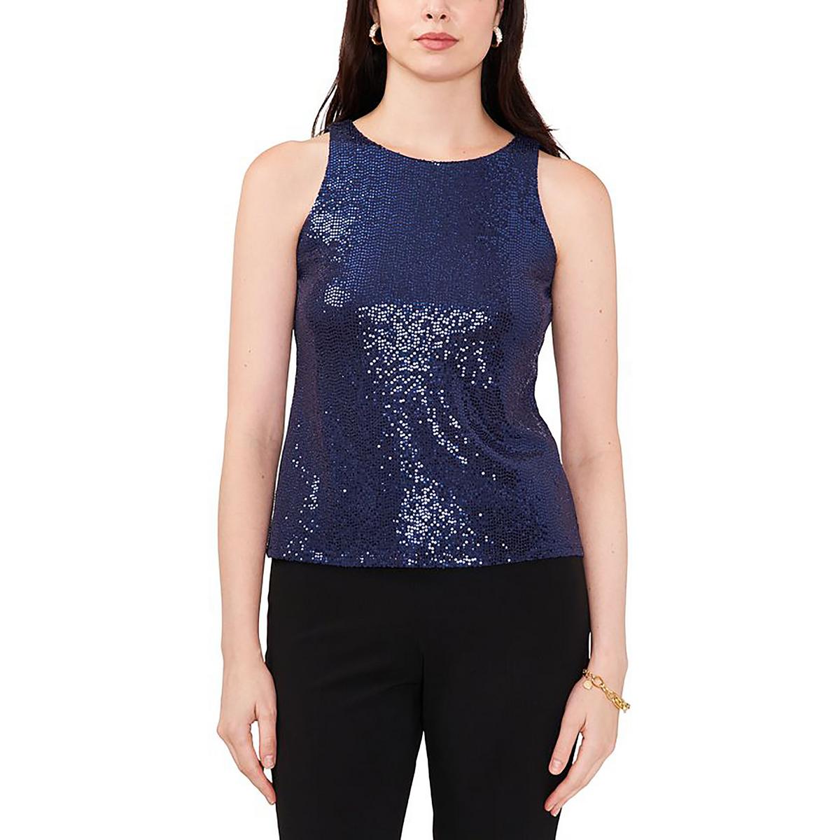 Petites Sequined Sleeveless Pullover Top