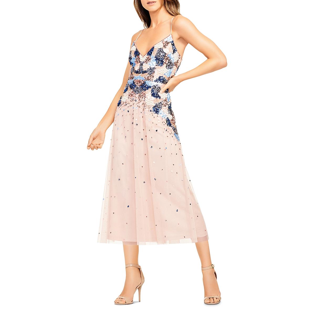 V Neck Sequined Cocktail Dress