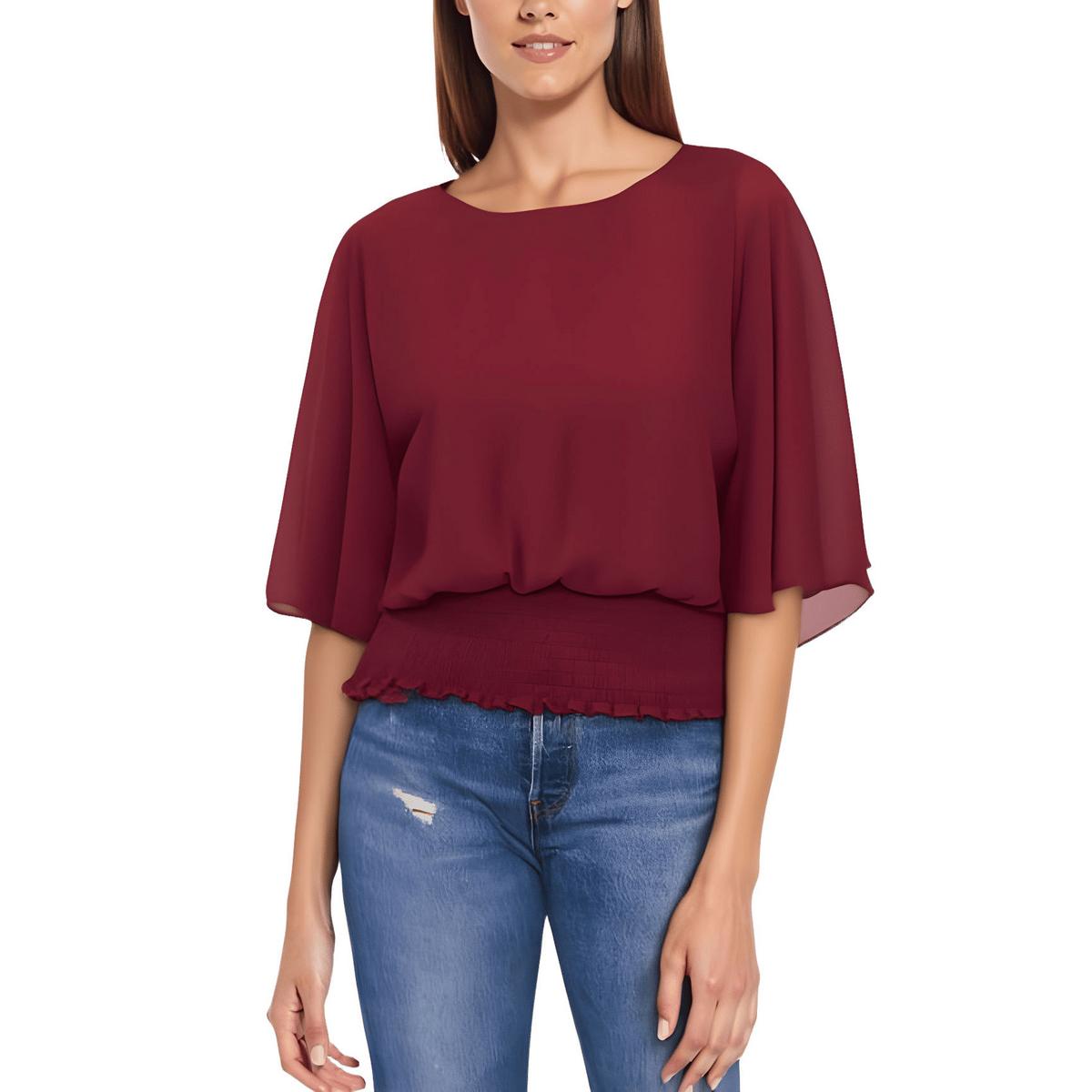 Smocked Sheer Blouse