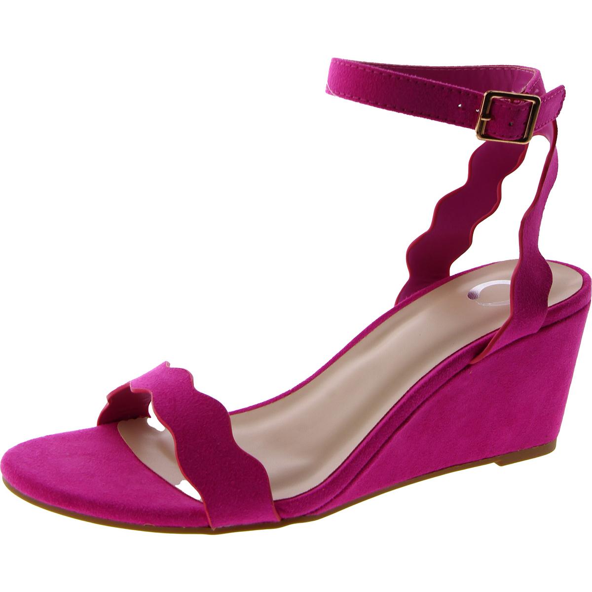 Faux Suede Ankle Strap Wedge Sandals